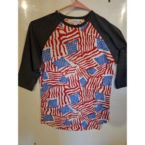 LulaRoe Shirt Brand New American Flag Great For The 4th size14